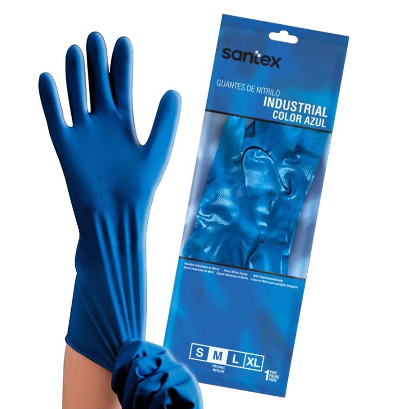 GUANTE NITRILO IND. AZUL LARGO 30 CMS T/S GUANTE NITRILO IND. AZUL LARGO 30 CMS T/S