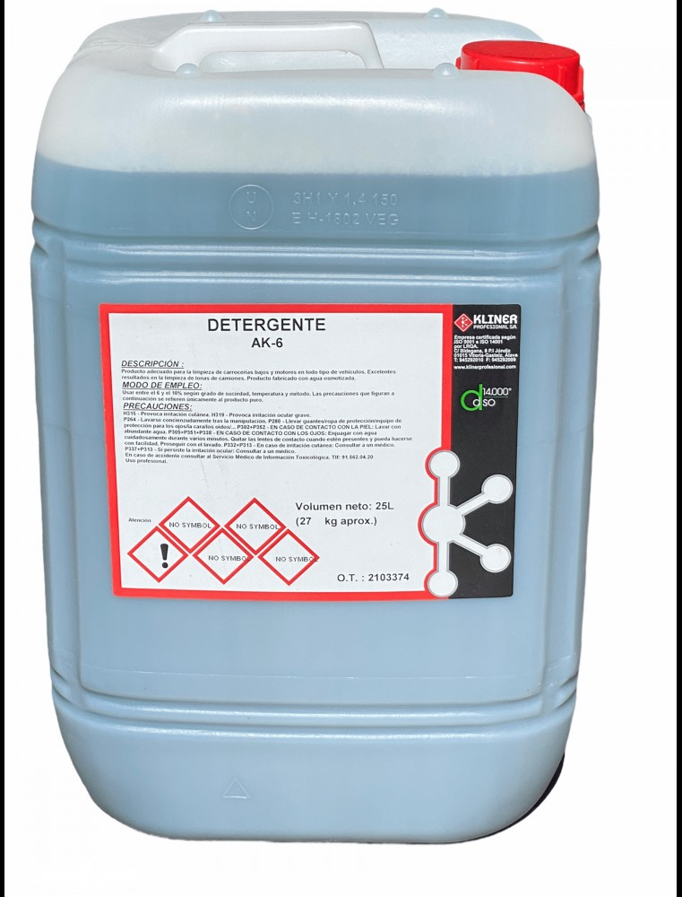 KLINER AK-6 25 LITROS. (detergente energico lavado KLINER AK-6 25 LITROS. (detergente energico lavado