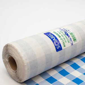 ROLLO MANTEL CELULOSA CUADROS AZUL 1 X 100 MTS. ROLLO MANTEL CELULOSA CUADROS AZUL 1 X 100 MTS.