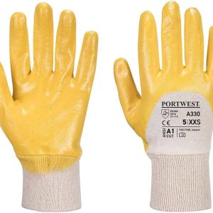 GUANTES GOMA AMARILLO CON PUÑO DE PUNTO T/6